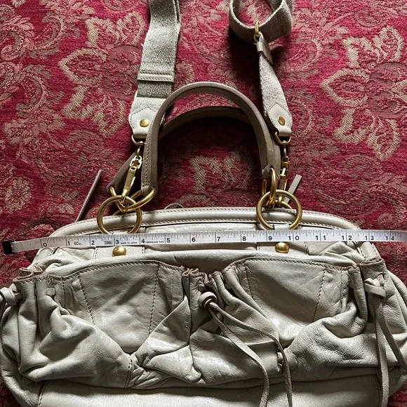 Miu Miu Gray Slouchy Shoulder Bag with Gold-Tone Accents - Picture 7 of 11